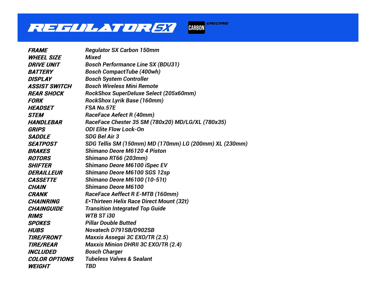 Transition Regulator SX Deore Medium
